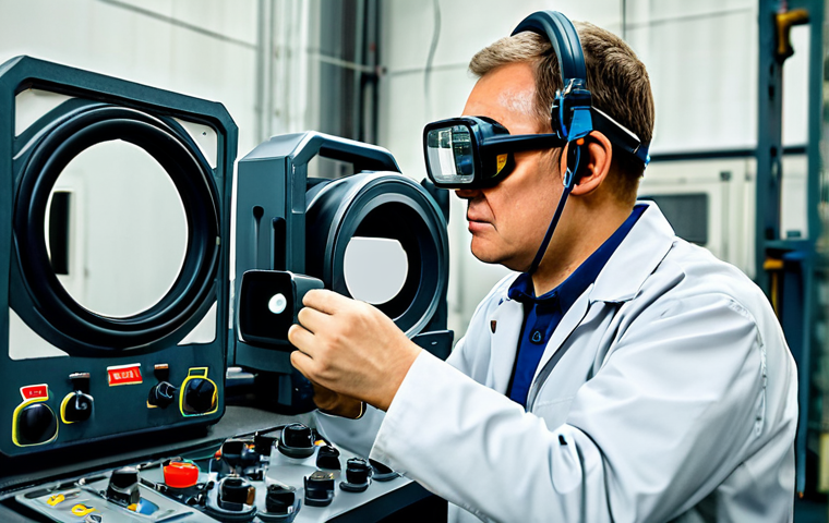 소음진동 자격증과 관련된 최신 법령 개정 - **
A professional industrial safety inspector, fully clothed in work attire with safety glasses and...