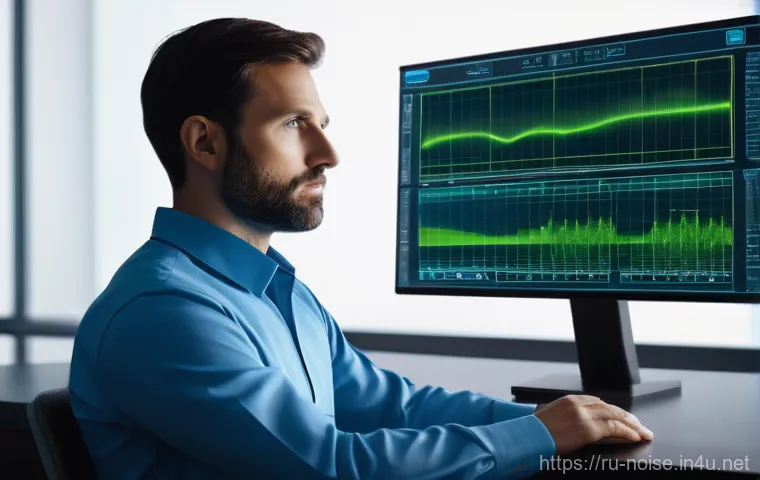 소음진동 데이터 처리 기법 - Image Prompt 1: Predictive Maintenance with AI in an Industrial Setting**